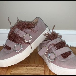 ZARA leather and suede feather sneakers